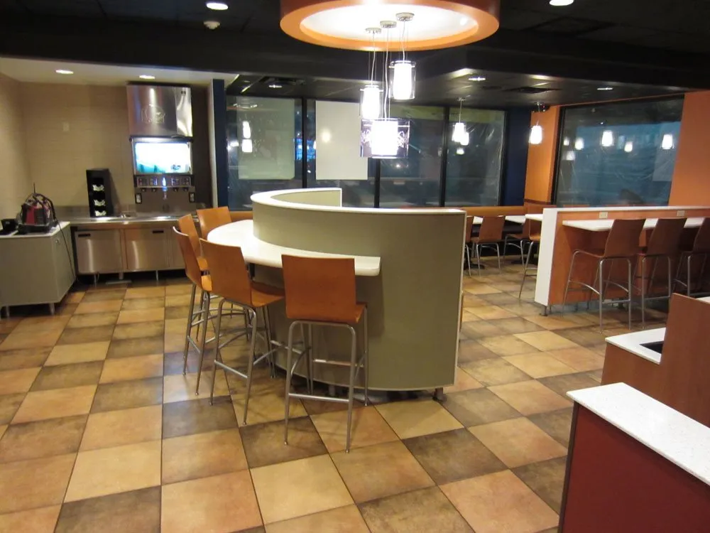 fast food restaurant after being cleaned